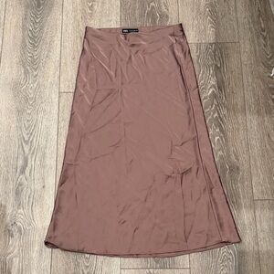 Zara Mauve Satin Skirt